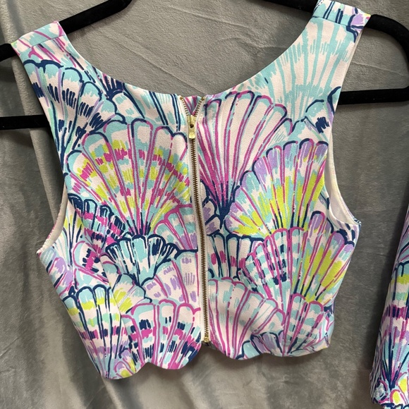 Lilly Pulitzer Shell Matching skirt and crop top set - Picture 3 of 5
